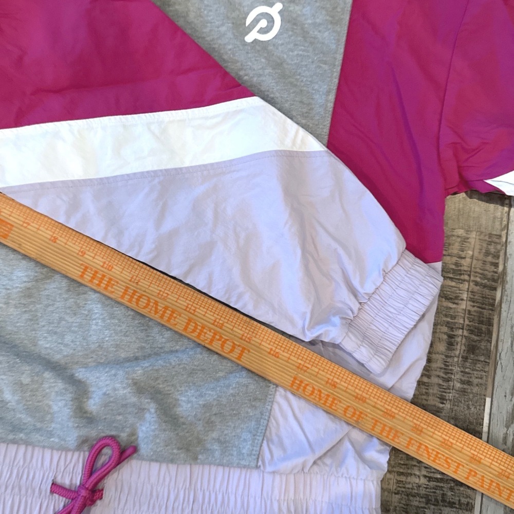 Peloton Chic Fabric‎ Mix Pullover Sweatshirt Windbreaker Colorblock Retro Medium - Picture 7 of 7